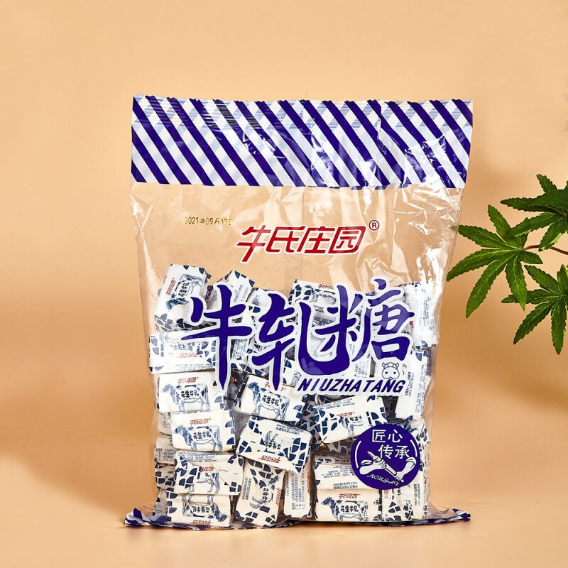 牛氏庄园牛轧糖475g包花生牛轧糖牛奶老式整袋手工牛扎糖年货喜糖果牛