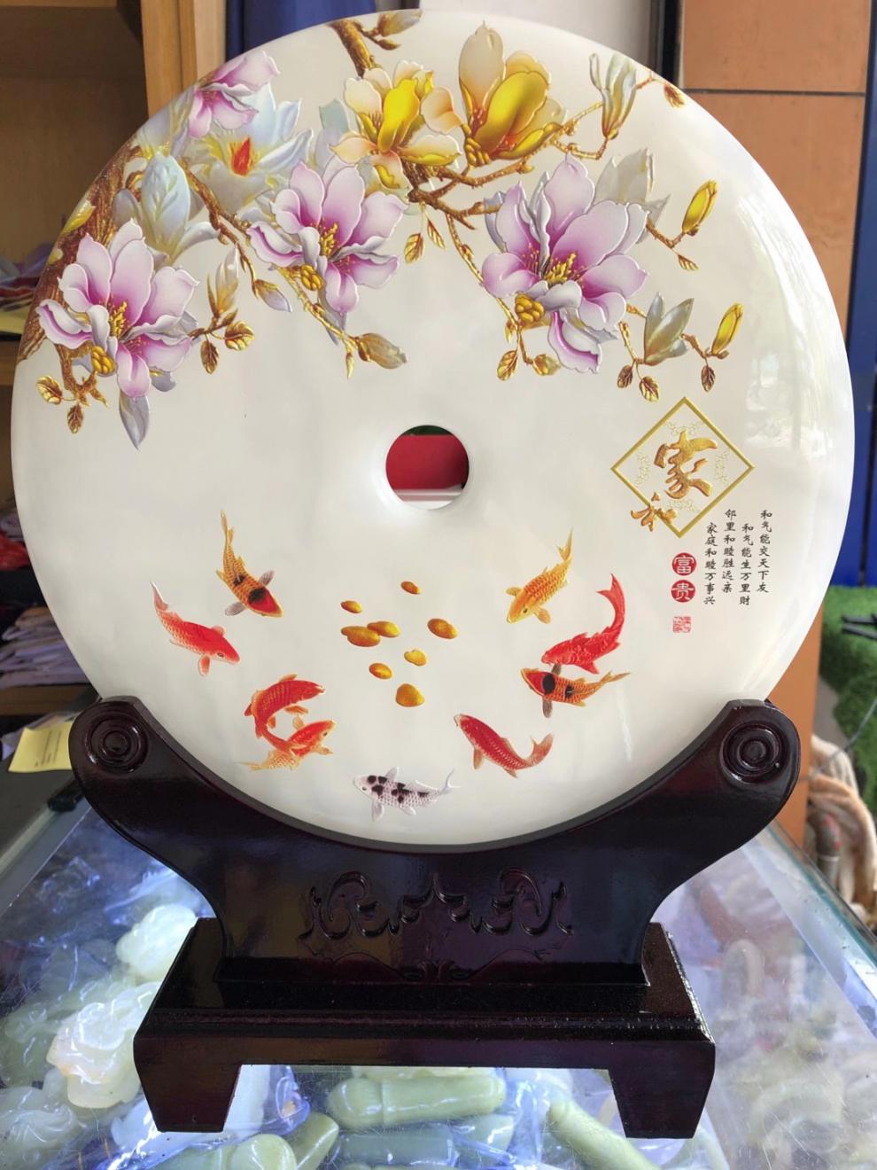 家和万事兴扣天然玉石摆件进门客厅玄关酒柜装饰品迁乔贺新居1小号