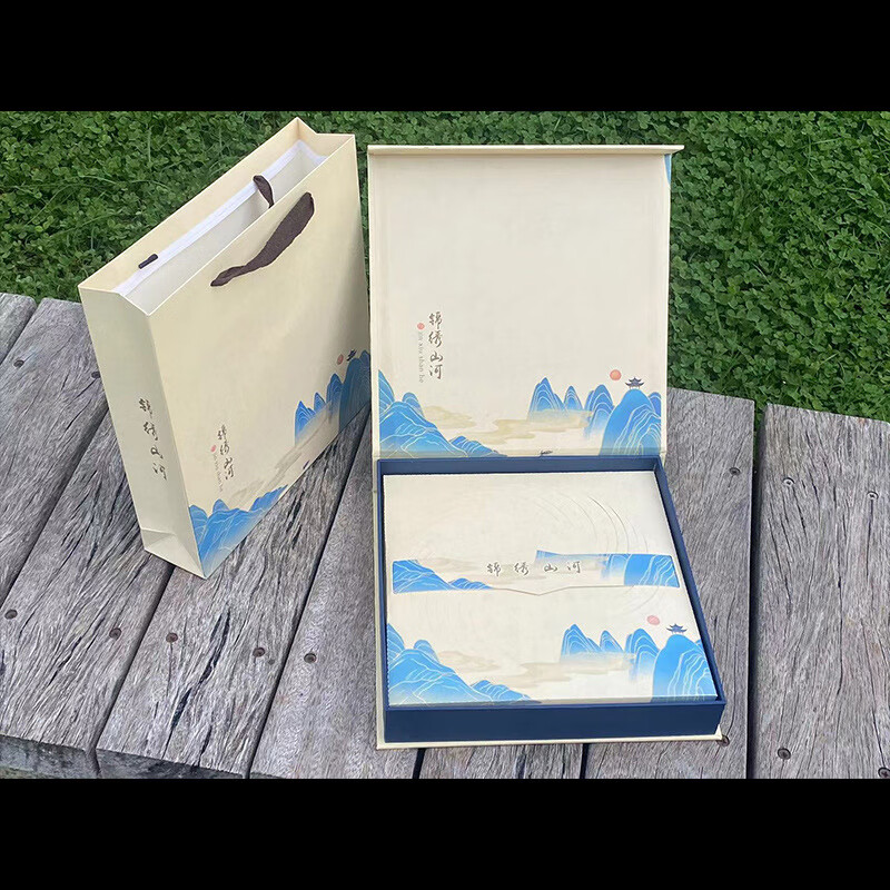 普洱茶礼盒空盒 普洱茶礼盒包装盒牛皮纸盒 仿木色古树民族单饼357g空