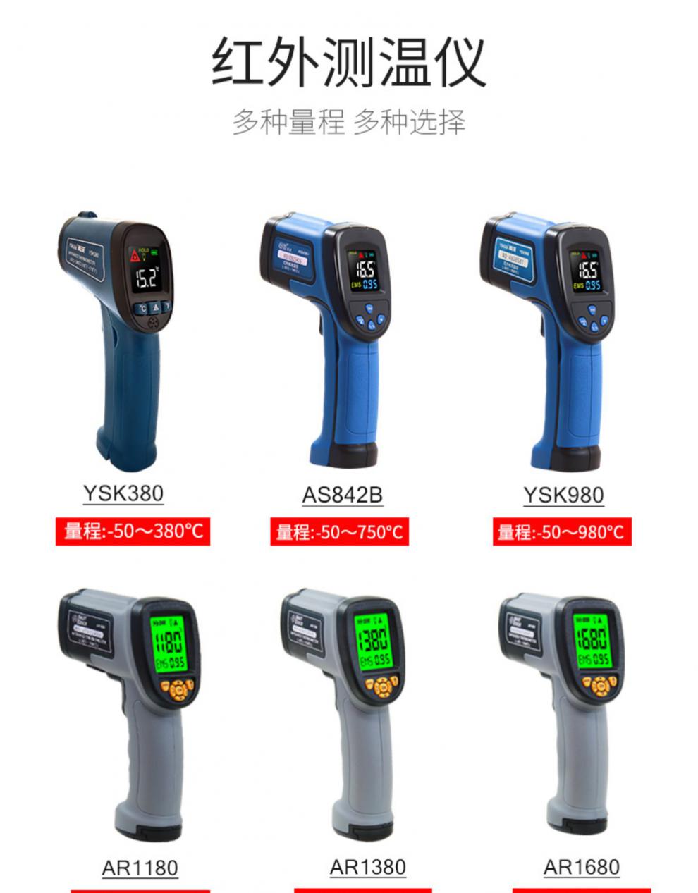 测温仪测温枪手持温度工业高精度1000度厨房高温油温计测温仪语音款