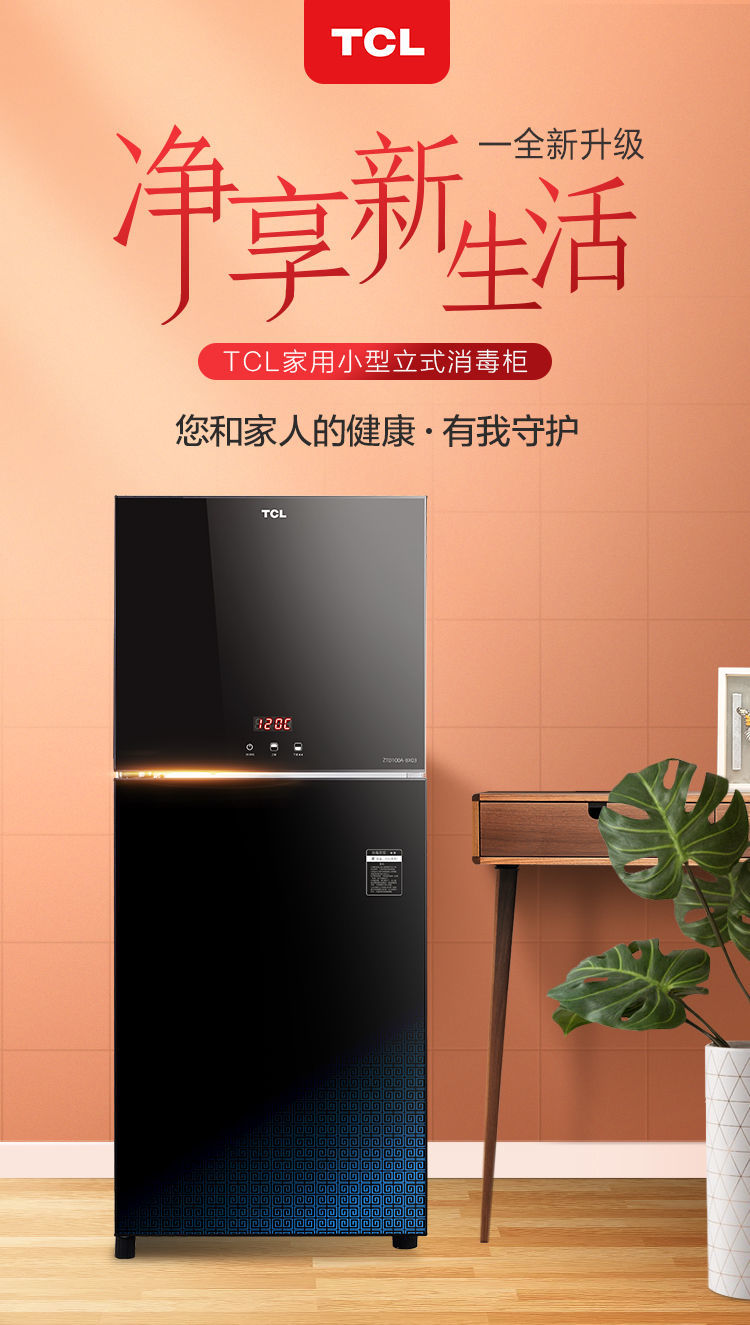 tcl消毒柜家用小型厨房立式放碗筷柜高温商用大容量饭店消毒碗柜obo