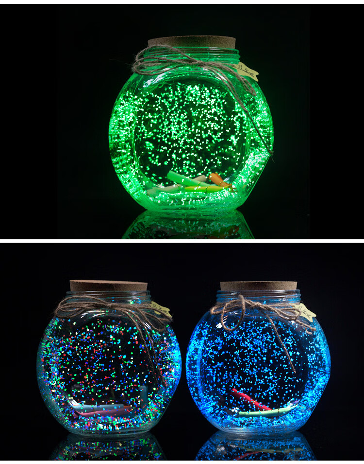 许愿瓶荧光星空瓶漂流瓶幸运星折纸瓶千纸鹤发光瓶中号粉色试装520