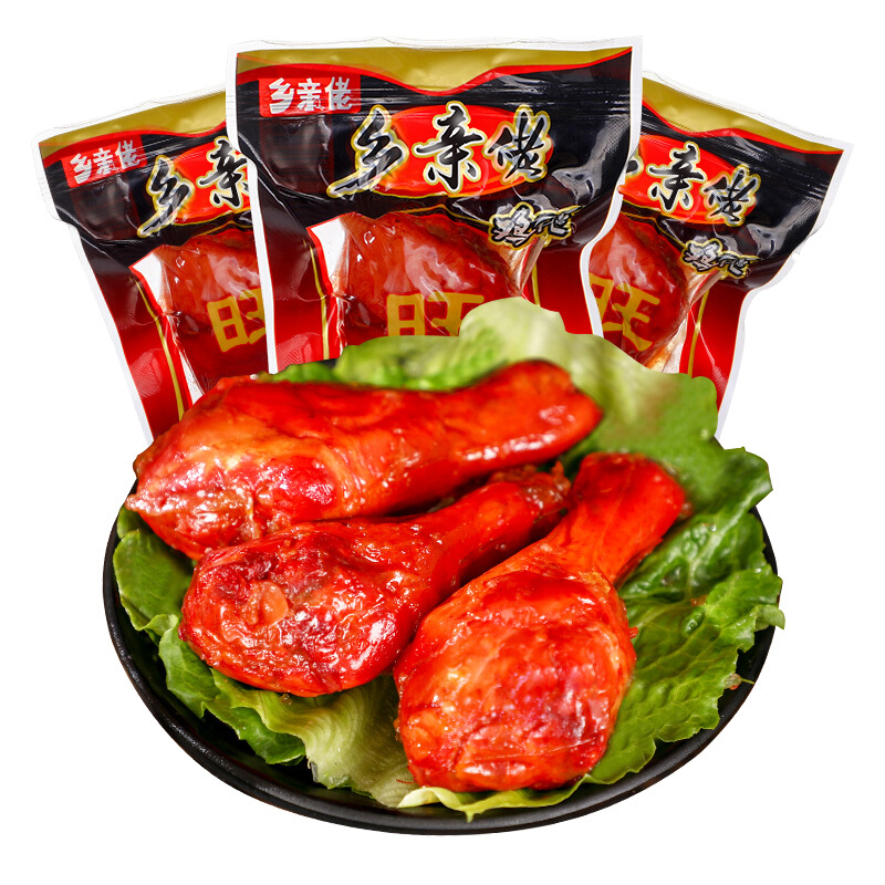乡巴佬风味鸡腿熟食110g整箱即食五香卤味大腿肉类零食小吃110g卤鸡腿