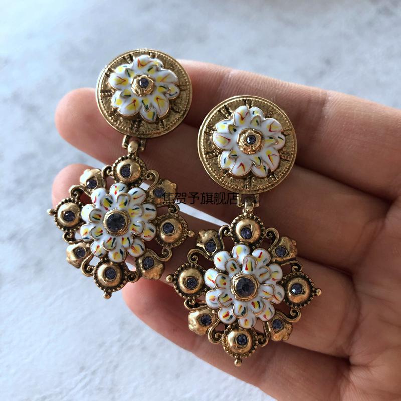 【七夕礼物】莫奈中古首饰 中古银针耳钉monet打标古董首饰西洋复古