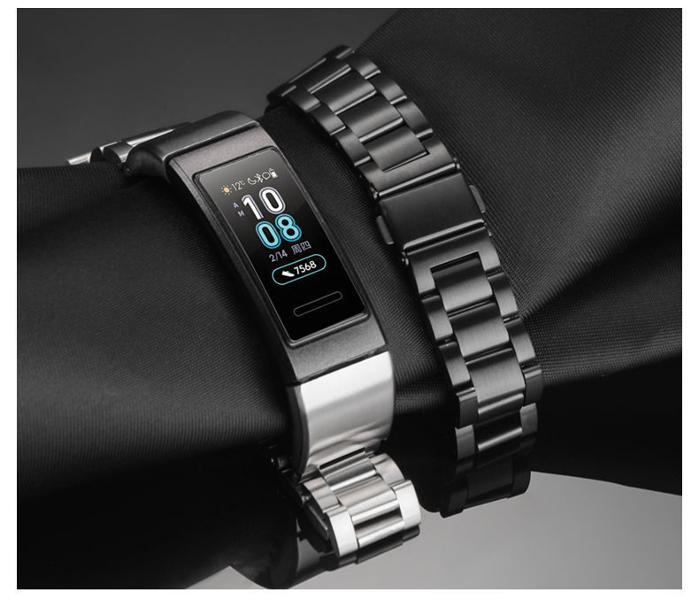 仁尼华为手环4pro表带华为3pro运动手环terb09b29s金属不锈钢替换带