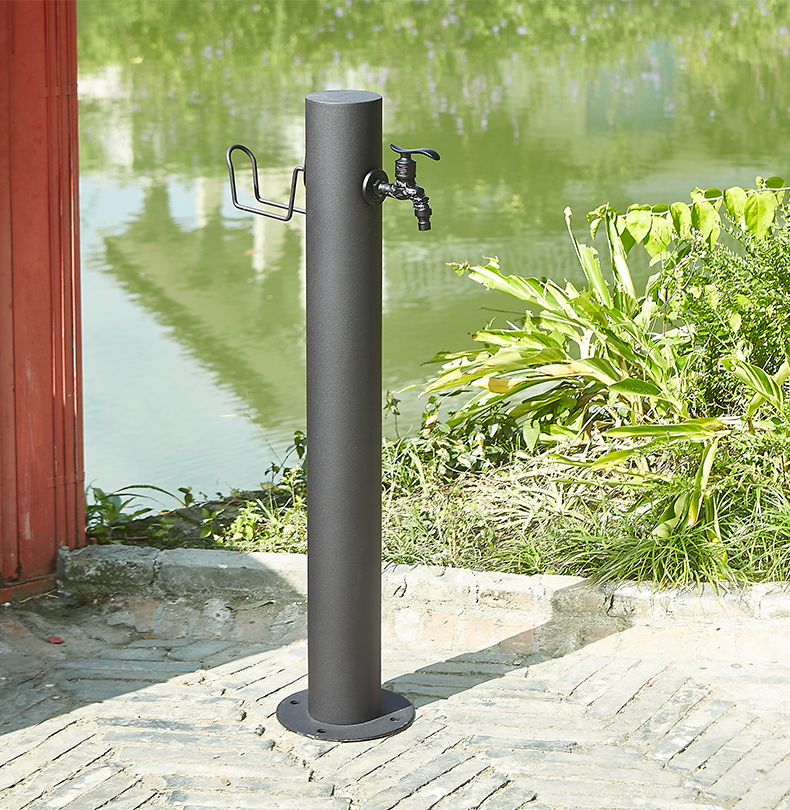 蝴蝶说黑色户外水龙头别墅水管立柱防冻裂室外花园水栓庭院浇花全铜