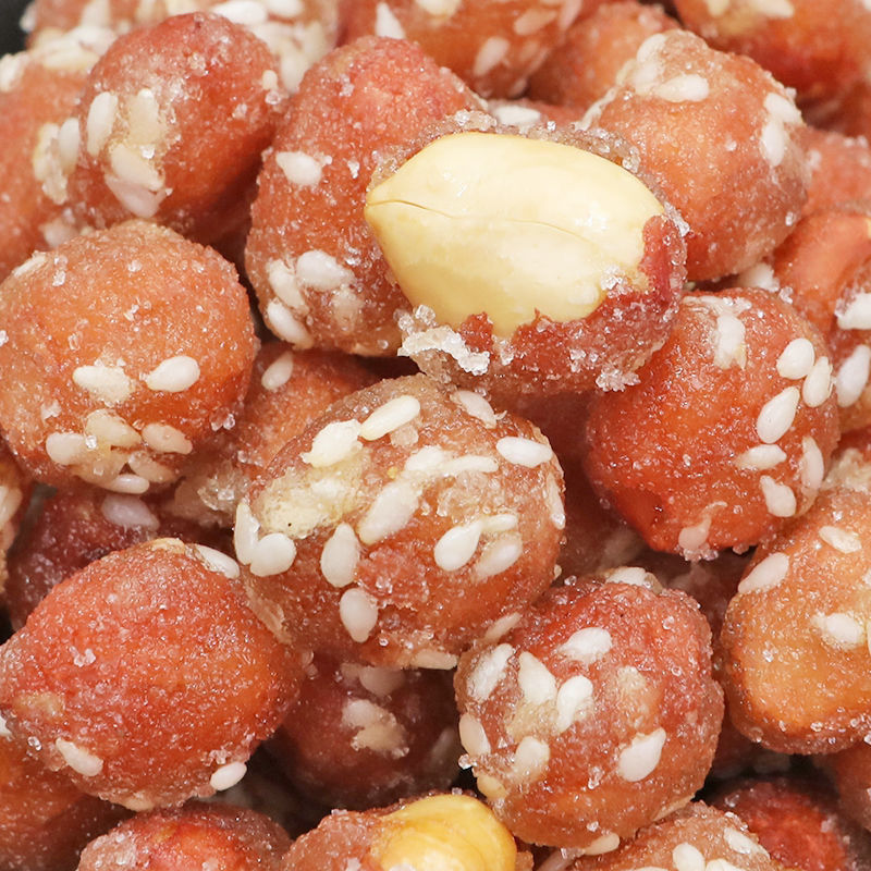 山东农家手工自制老式花生粘糖休闲零食雪花糖衣花生花生粘 2斤装