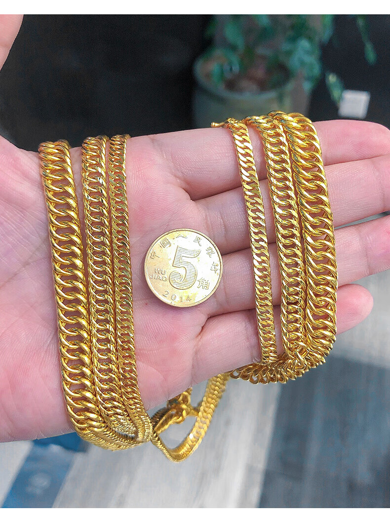 【欧阳先生】老板黄金项链马鞭金项链纯金男女款时尚经典足金999男士