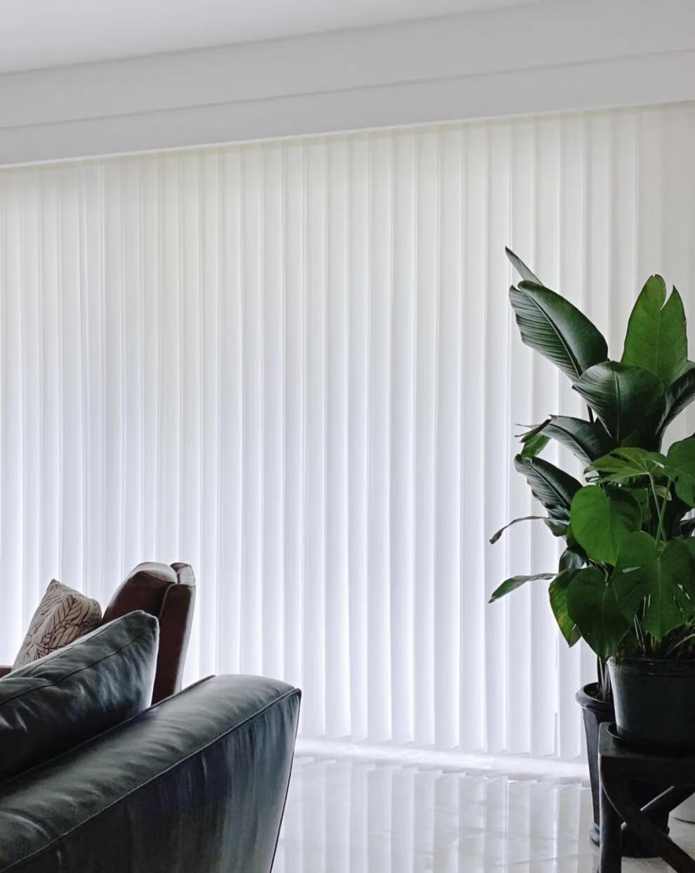 哈纳斯梦幻帘垂直竖百叶窗帘电动客厅卧室阳台落地纱窗隔断办公室纯色