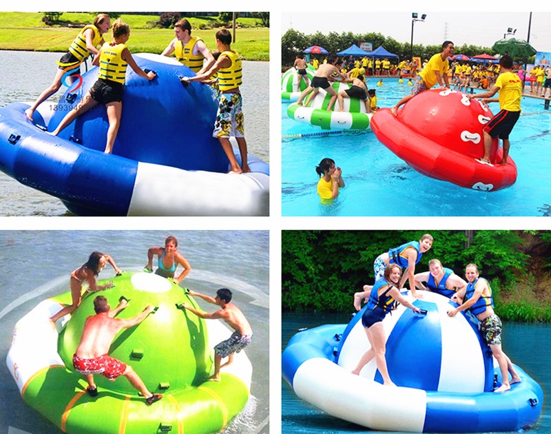 迷铭乐大型充气水上陀螺具船蹦床跷跷板海洋球池儿童水上乐园设备定制
