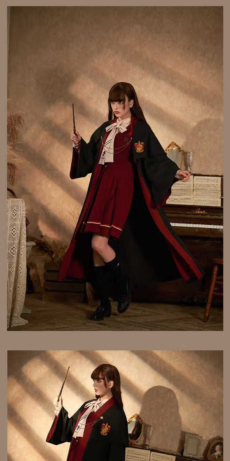 衣服魔法袍学院服cios服联名斯莱特林jk制服裙全套服装围巾巫师袍校服
