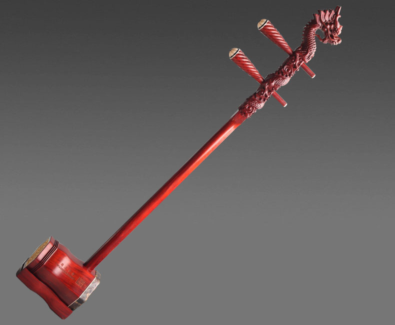 紫檀龙头二胡小叶紫檀初学考级盘龙二胡盒子乐器配件241号紫檀龙头