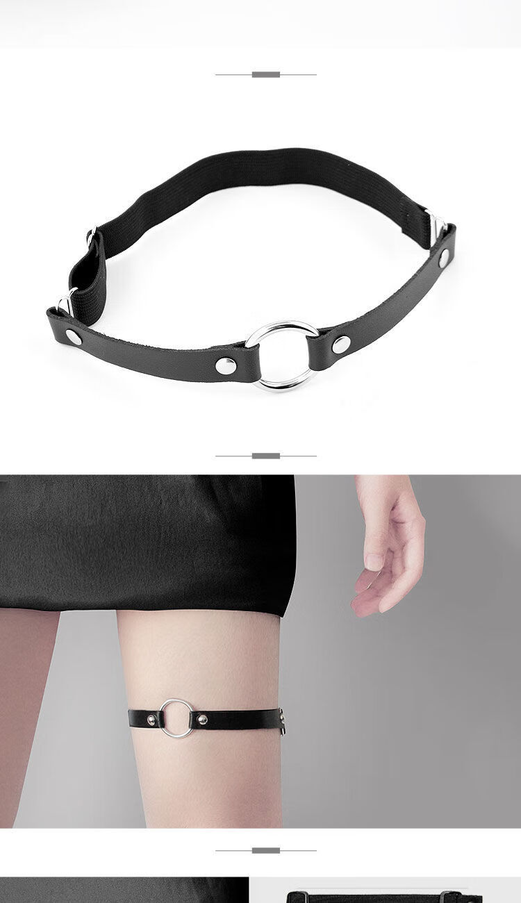 腿环朋克性感萝莉群小腿防滑大腿圈腿带少女软妹黑暗短裤腿环饰品lu