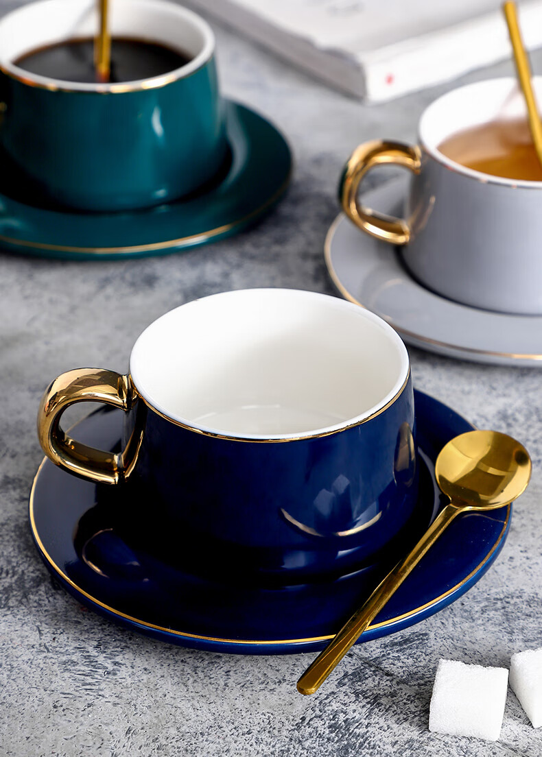 咖啡杯高档精致咖啡杯欧式小网红精致杯碟套装轻奢ins风家用下午茶