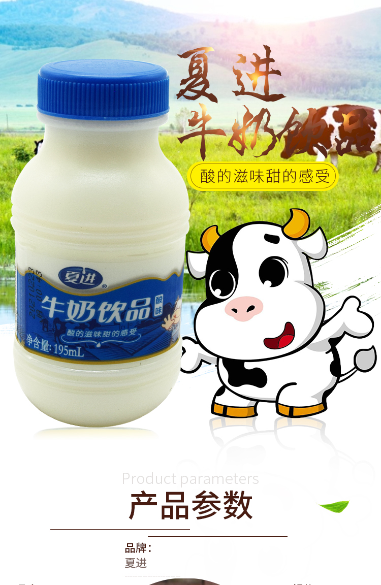 夏进酸牛奶 195ml整箱20瓶装酸奶饮品宁夏儿童学生孕妇营养牛奶 酸