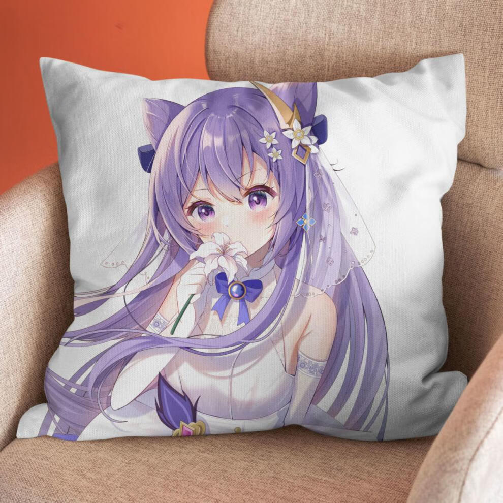 贝兰蓓儿原神周边抱枕申鹤刻晴甘雨雷电将军胡桃二次元动漫男生睡觉靠