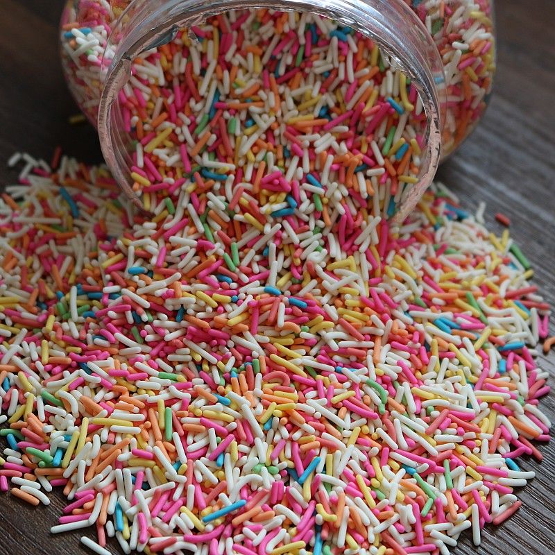 彩针巧克力彩糖针食用彩珠糖彩色朱古力七彩米蛋糕冰淇淋装饰1000克