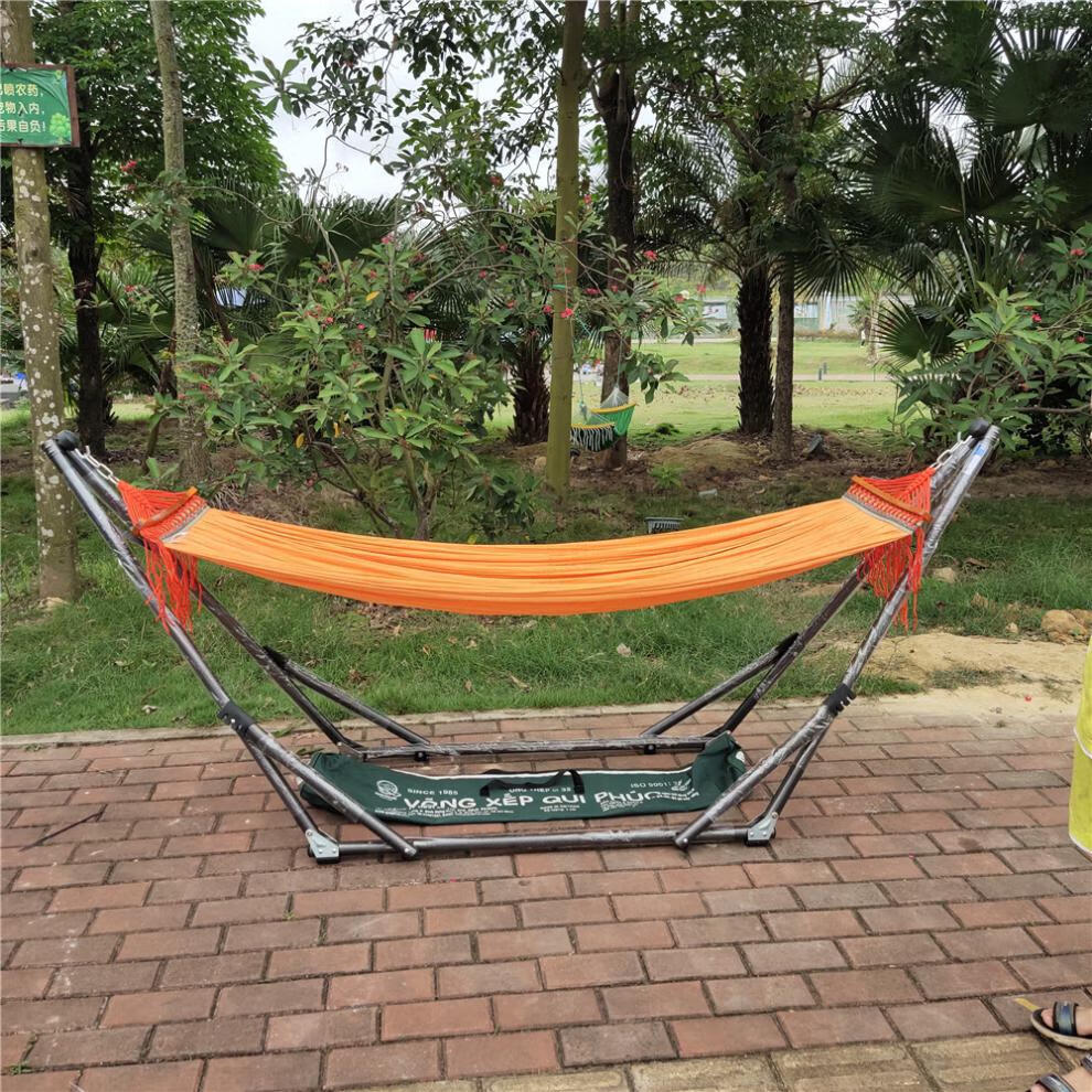 越南吊床vong越南网床quiphuc加厚黑色折叠架吊床室内外秋千多款网