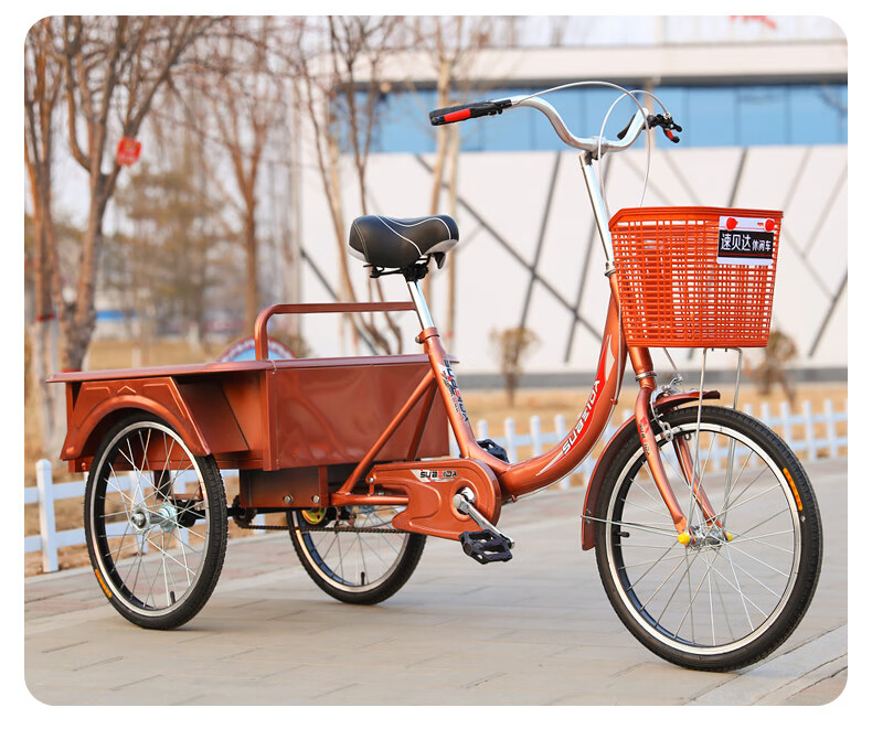 2022款永久凤凰老人三轮自行车脚蹬新款老年三轮车人力车拉货载货双人