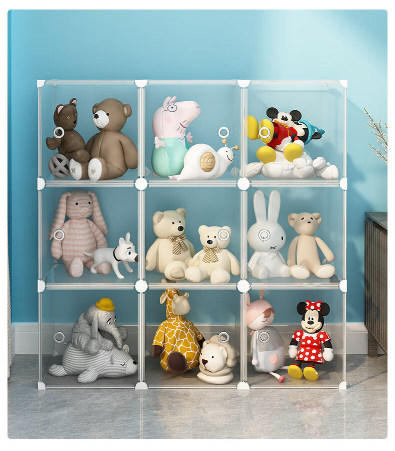 娃娃收纳透明展示柜毛绒玩具客厅置物架多层防尘宿舍衣物收纳柜子 %1