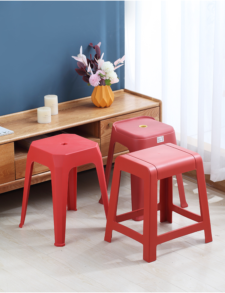 珠江牌胶椅红色大红色塑料凳子搬家结婚过年喜庆用品家用商用成人板凳