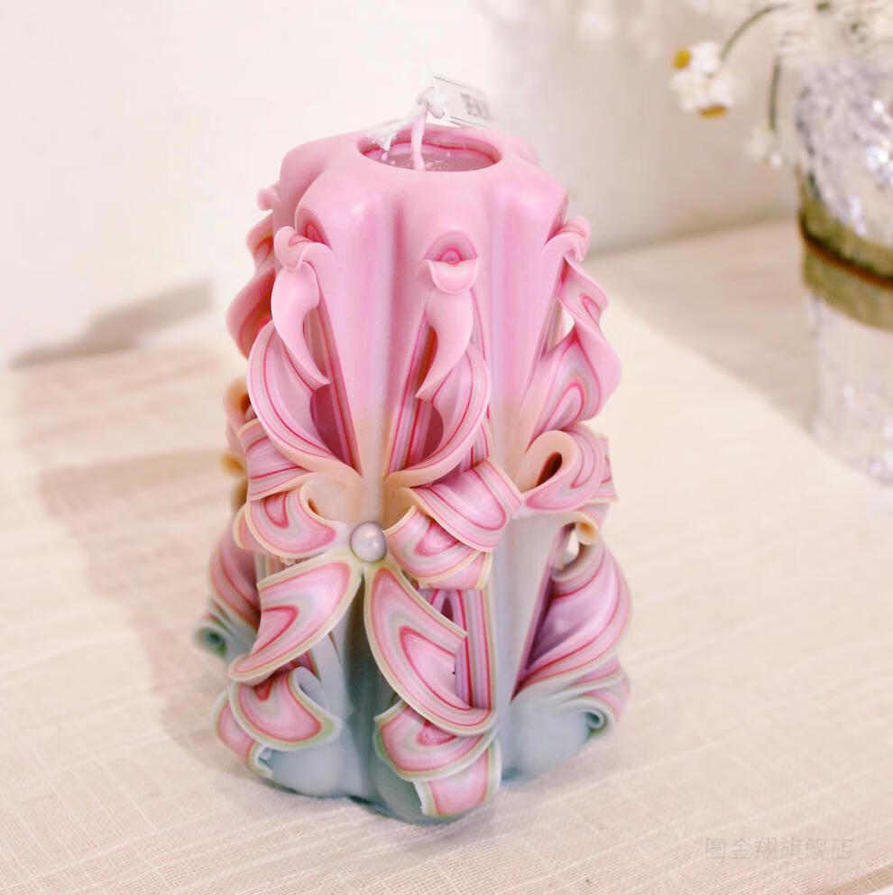 雕花蜡烛德国手工雕花蜡烛腊烛法国传统手工艺雕刻蜡烛带精美礼品包装