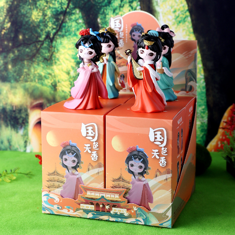 国潮盲盒古风四大美人树脂公仔少女心汉服玩偶摆件女生节礼物生日礼物