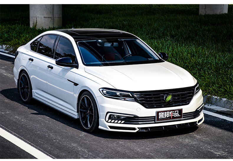 适用2021大众新朗逸plus前唇侧裙后唇小包围改装中网后扰流前铲 烤漆