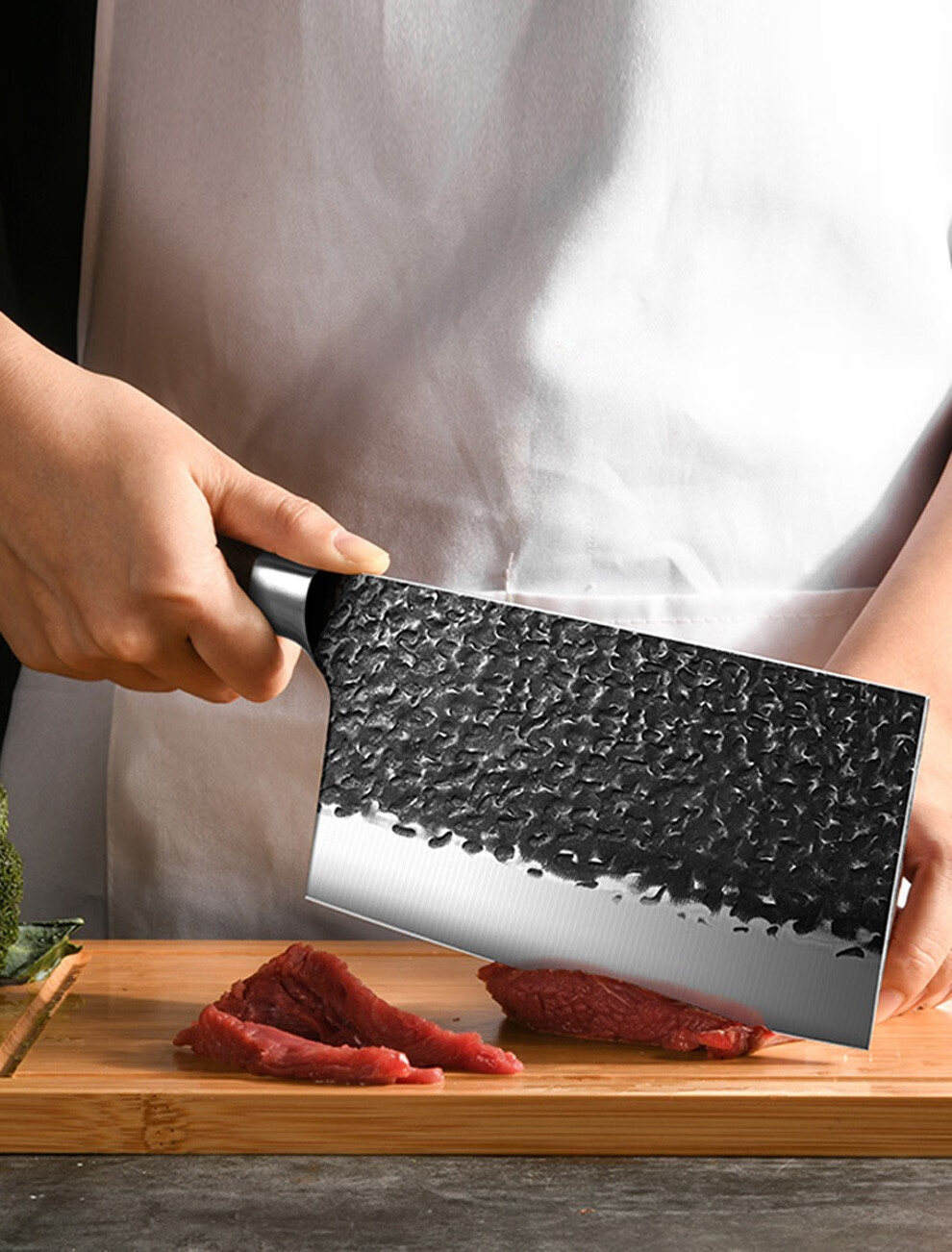 龙泉锻打菜刀家用切片刀具厨房切菜刀厨师专用超快锋利女士切肉刀锻打