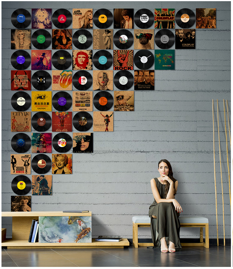装饰画墙壁饰海报墙贴黑胶唱片墙复古酒吧咖啡厅创意墙饰墙面装饰老