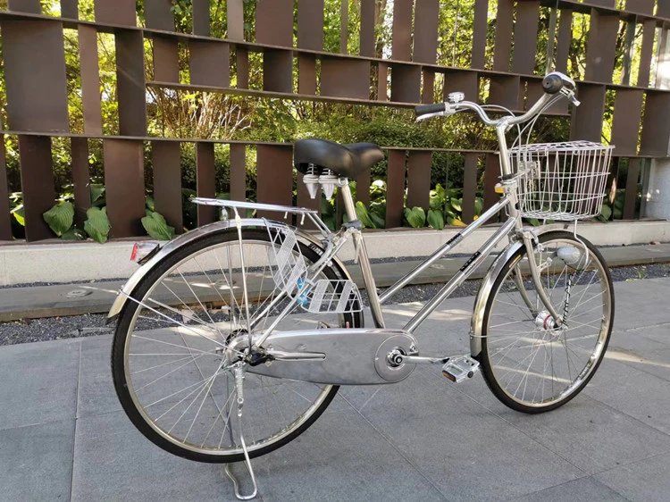 【京品优选】无链条自行车 国产轴传动26英寸不锈钢日本内三速复古