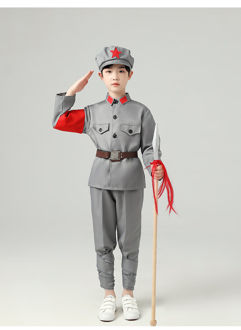 女神欢 儿童演出服六一儿童男小红军演出服红星闪闪表演服装套装八路