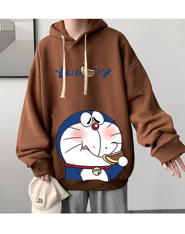 溥畔哆啦a梦卫衣 加绒加厚连帽卫衣男女春秋季ins潮牌哆啦a梦外套