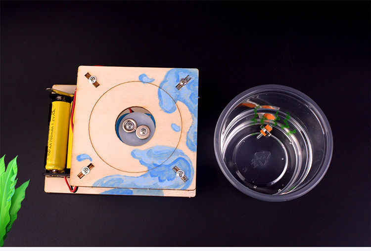 小制作diy电动旋涡小学生手工龙卷风模型科学实验玩具材料包 电动漩涡