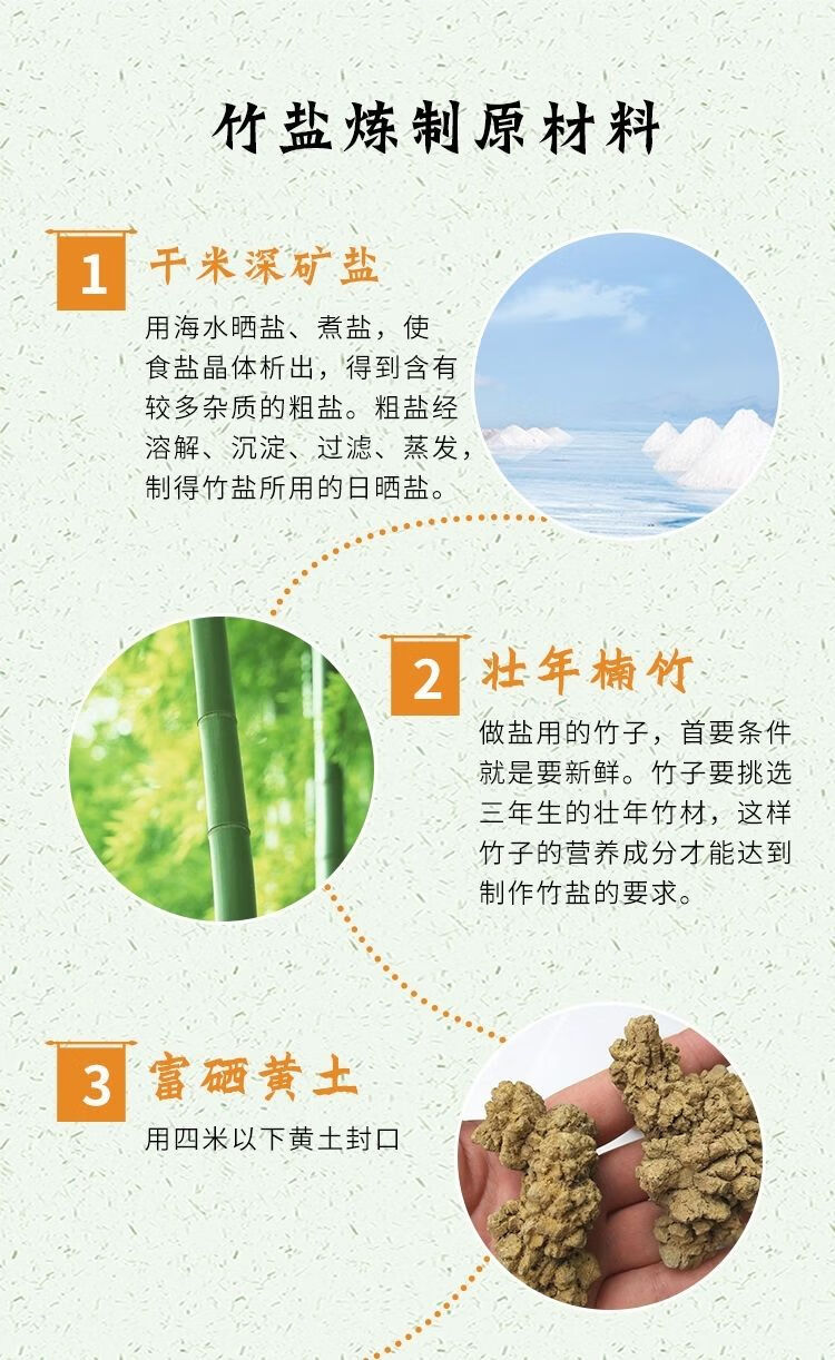 中盐白玉兰碱性一烤三烤硒竹盐无碘无抗结剂食用盐家用盐三烤竹盐超值