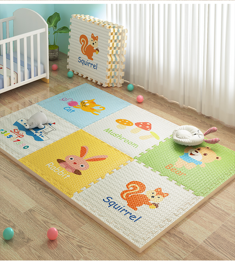 儿童泡沫地垫拼接宝宝爬行垫无味婴儿防摔加厚家用拼图爬爬垫凯特游轮