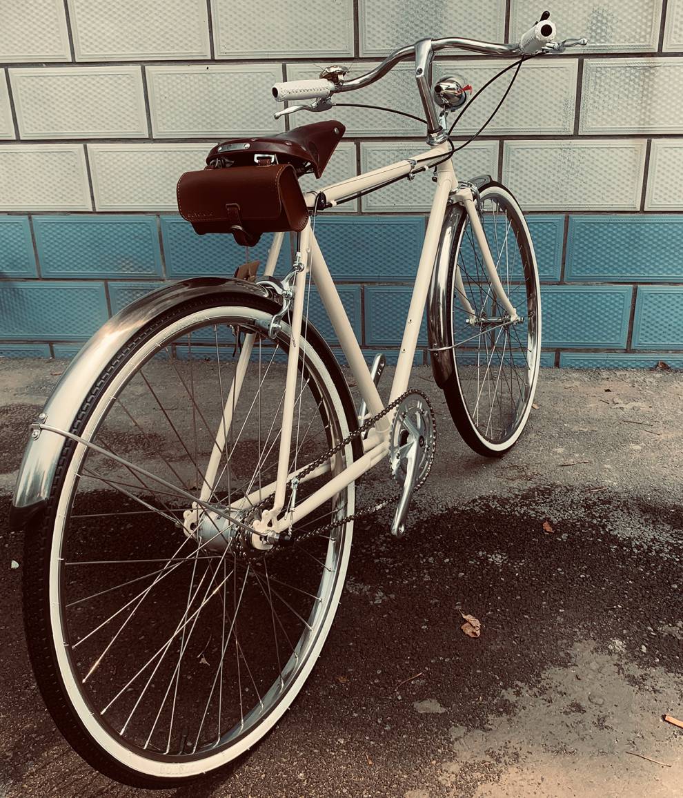 英式复古自行车 飒骆英式手工订制牛皮内变速复古城市自行车开学上班