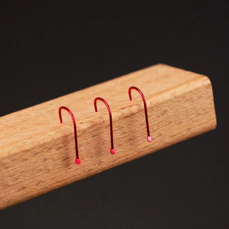 宜心趣(yixinqu)日本进口赤袖鱼钩红袖有倒刺无刺散装长柄细条野钓