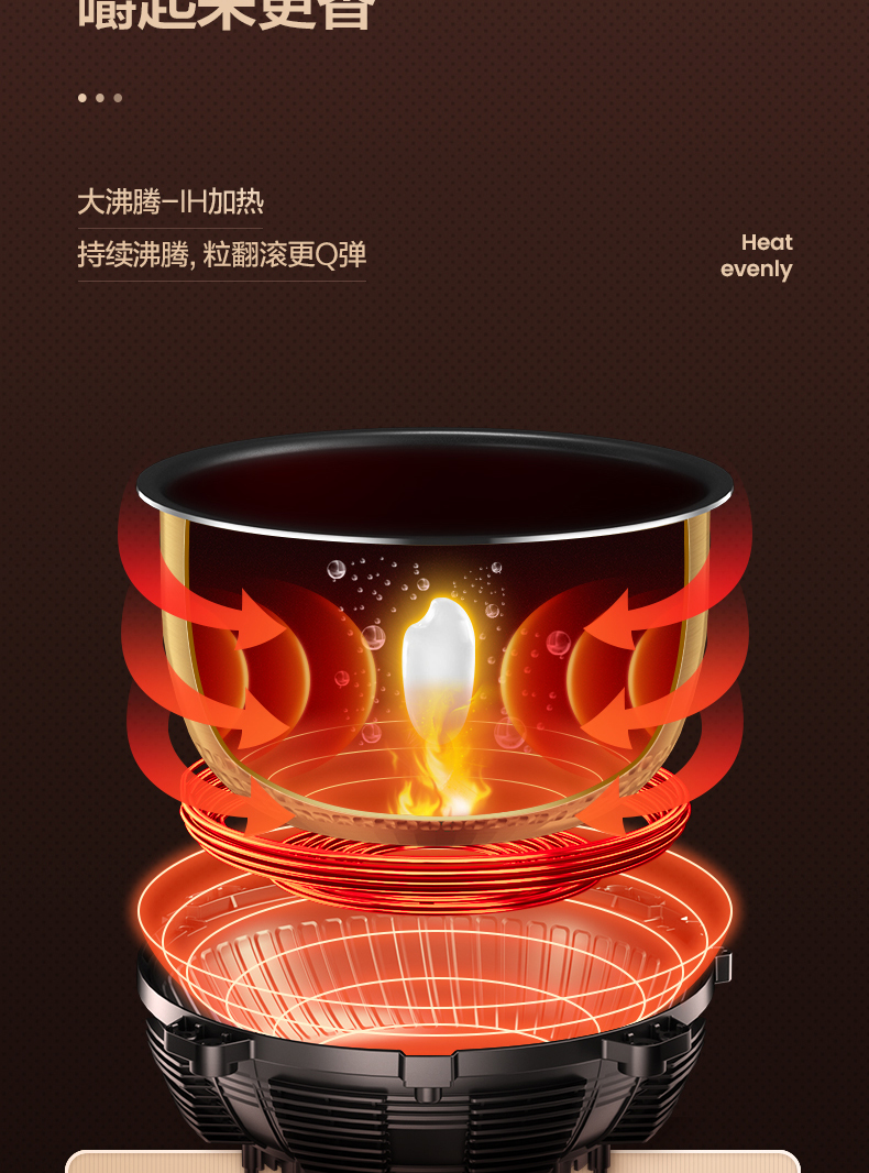 美的（Midea） 电饭煲迷你小2人家用小型电饭锅 多功能智能蒸饭锅 精钢鼎釜IH电磁加热24h预约 3L钛金胆EFB3030H （线下同款）