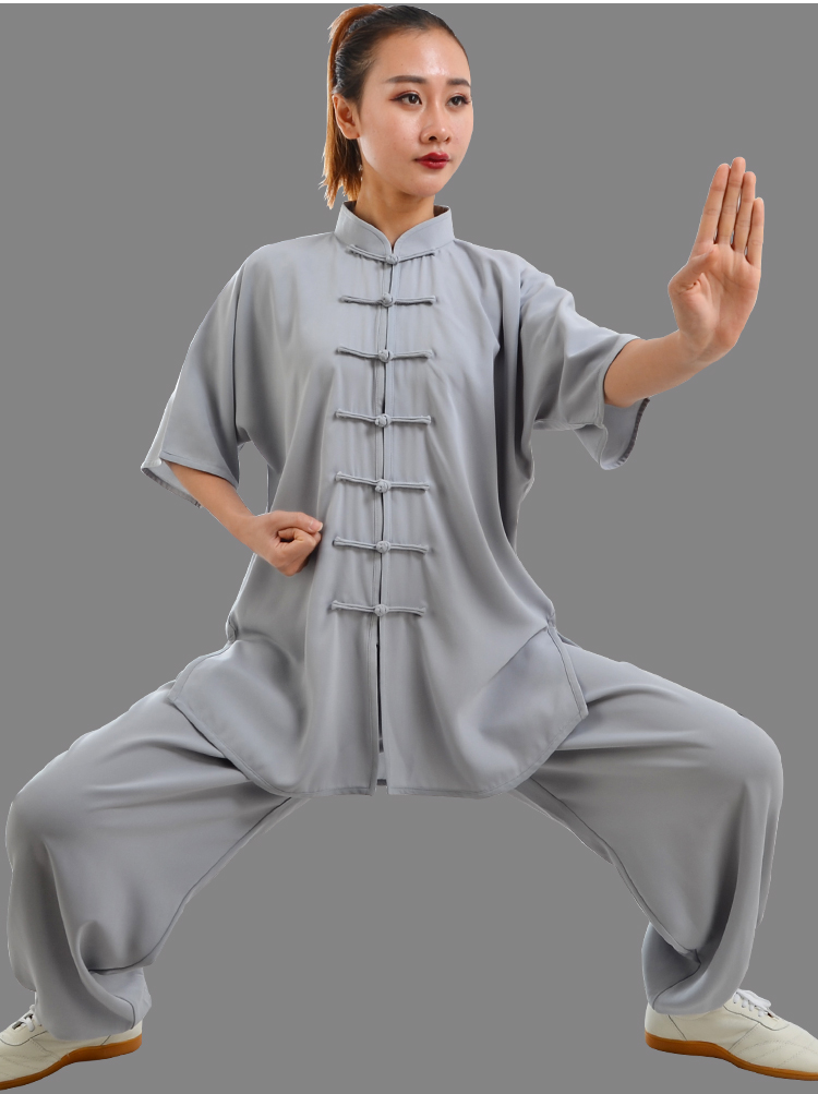 武极堂同款太极服中短袖春夏棉加丝男女晨练中老年武术表演太极拳服装