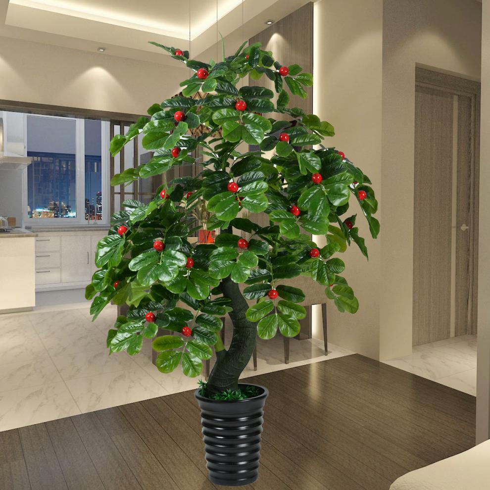 假树金钱果树摇钱树仿真植物树绿植盆栽客厅酒店办公室落地装饰花 80