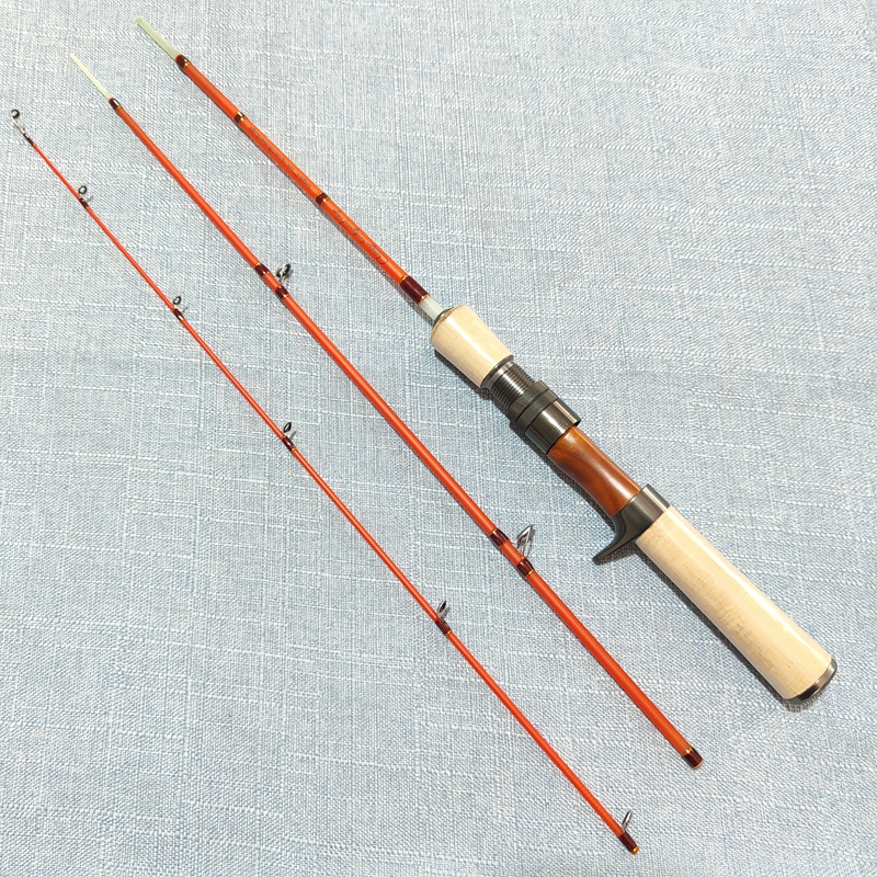 glass473橙色枪柄三节玻纤弹射路亚竿微物竿同款浅灰色