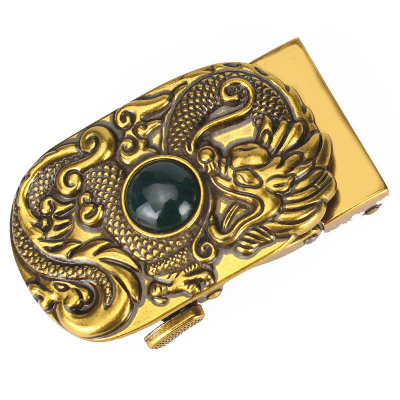 男士腰带全牙自动扣龙头皮带男年轻人潮新款韩版百搭帆布尼龙裤带 龙