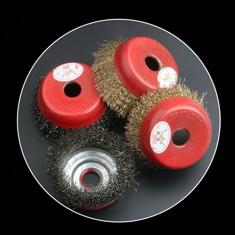 角磨机钢丝刷100碗型角磨光机金属除锈打磨轮头抛光铜铁钢丝刷子 4寸