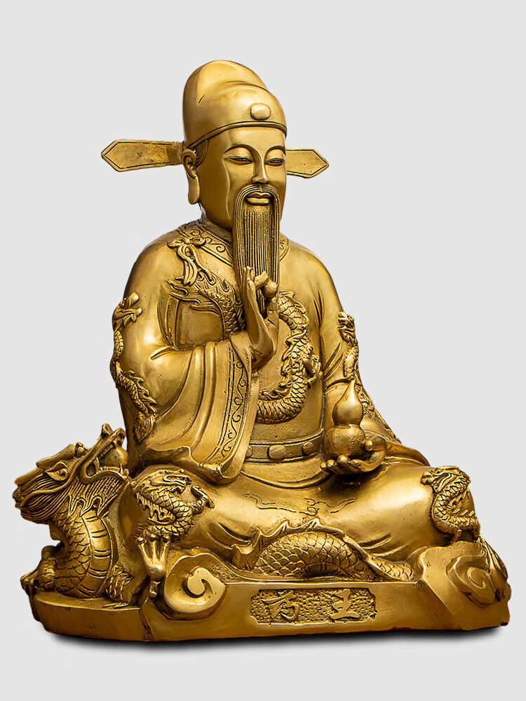 医圣神像纯铜道教药王像神医孙思邈神像纯铜医圣孙真人菩萨铜像家用