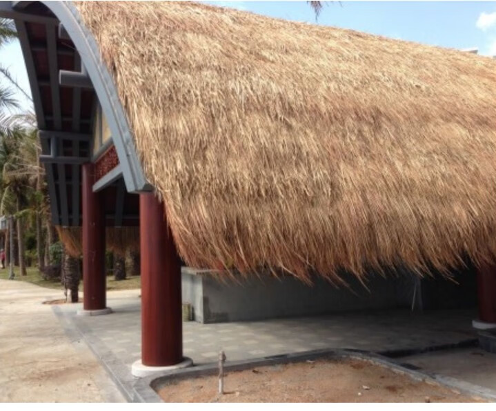 茅草瓦遮阳天然茅草屋顶稻草装饰草帘山庄农庄复古原生