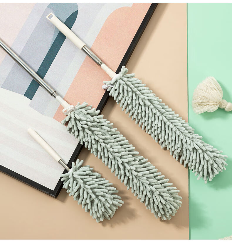 鸡毛掸子除尘掸扫灰清洁家用可伸缩不掉毛静电车载用除尘禅子 【北欧