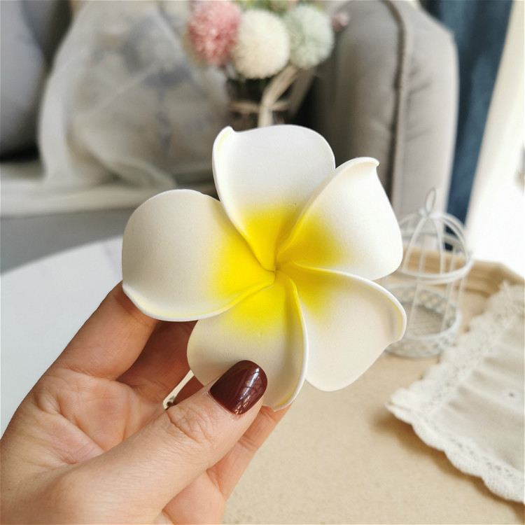 明星同款鸡蛋花发卡鸡蛋花头饰花朵发夹边夹刘海夹出游海边夹子发卡