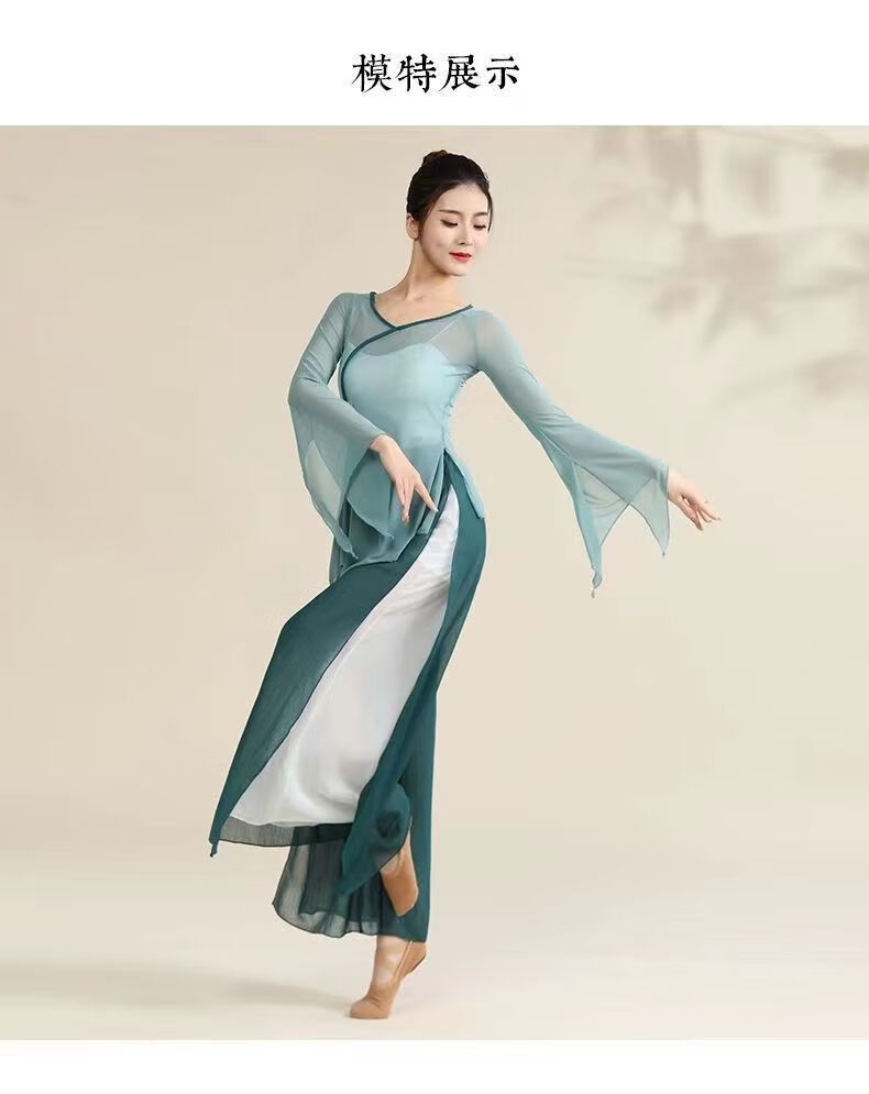 taohan古典舞练功服中国风舞蹈服上衣瑜伽形体身韵服民族舞蹈服舞蹈纱