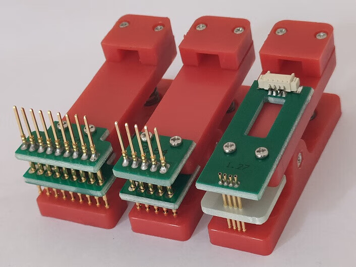 8，PCB燒錄夾具探針彈簧針架下載編程燒錄2.542.01.27單排送耑子線5P127 單排 送耑子線 10P 1 27